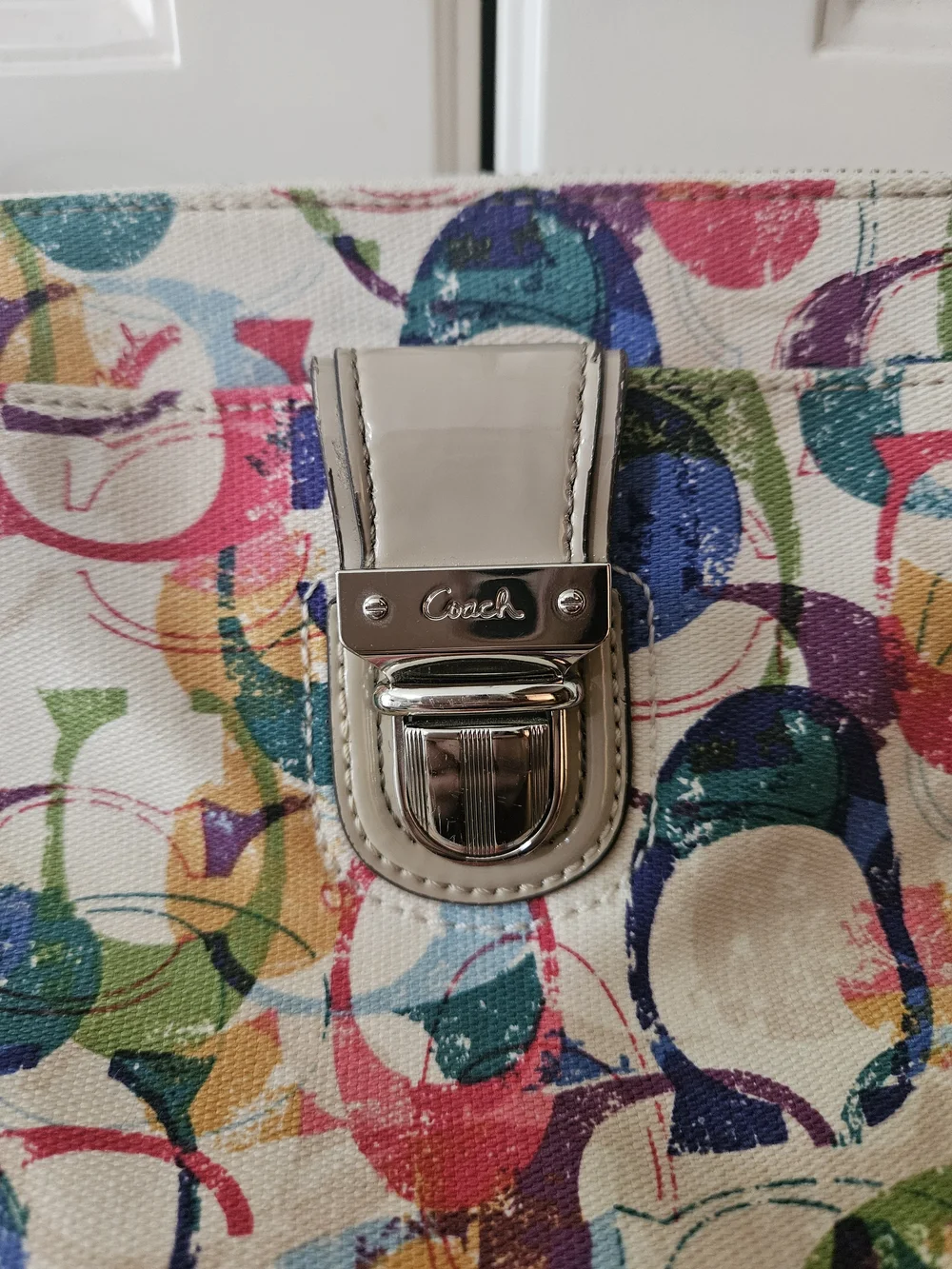 Coach Poppy Signature Graffiti Scribble Monogram Canvas Crossbody Y2k Pop Retro